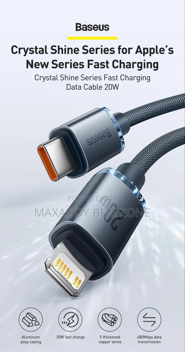 2 Meters Baseus Type C To Apple Lightening Charging Cable