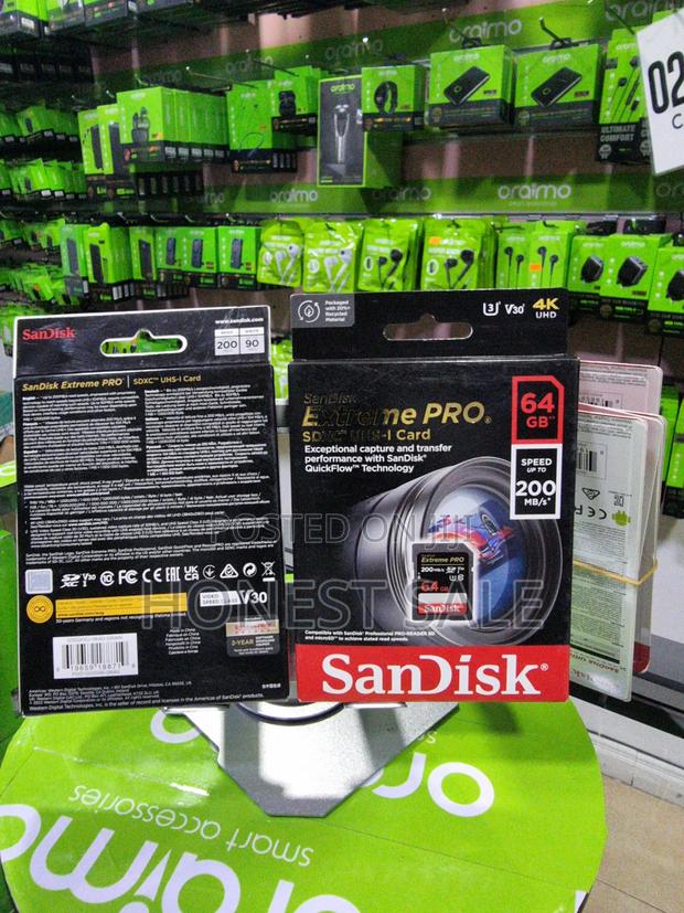 Sandisk 64gb 200mb/S Extreme Pro Uhs-I SDHC Memory Card · Photo 4