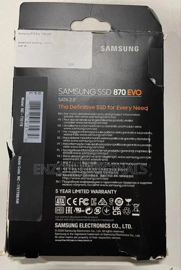 Samsung 870 Evo 1tb Internal Ssd 2.5inch Sata Mz-77e1t0b/Am photo 2