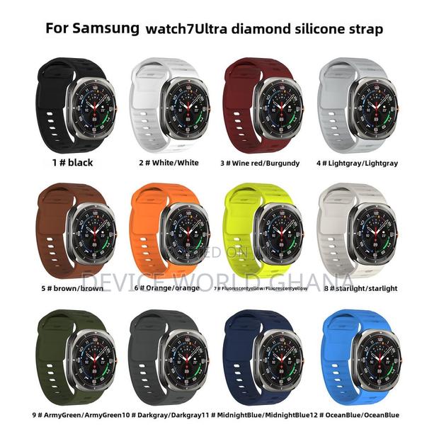 Diamond Silicone Strap for Samsung Watch 7 Ultra 47mm photo 3
