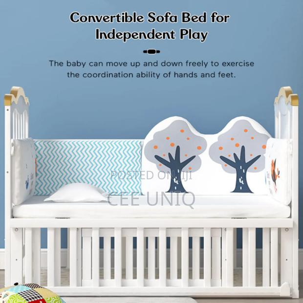 Wooden Cot or Crib With Net, Mattress and Cot Bumper Set photo 8