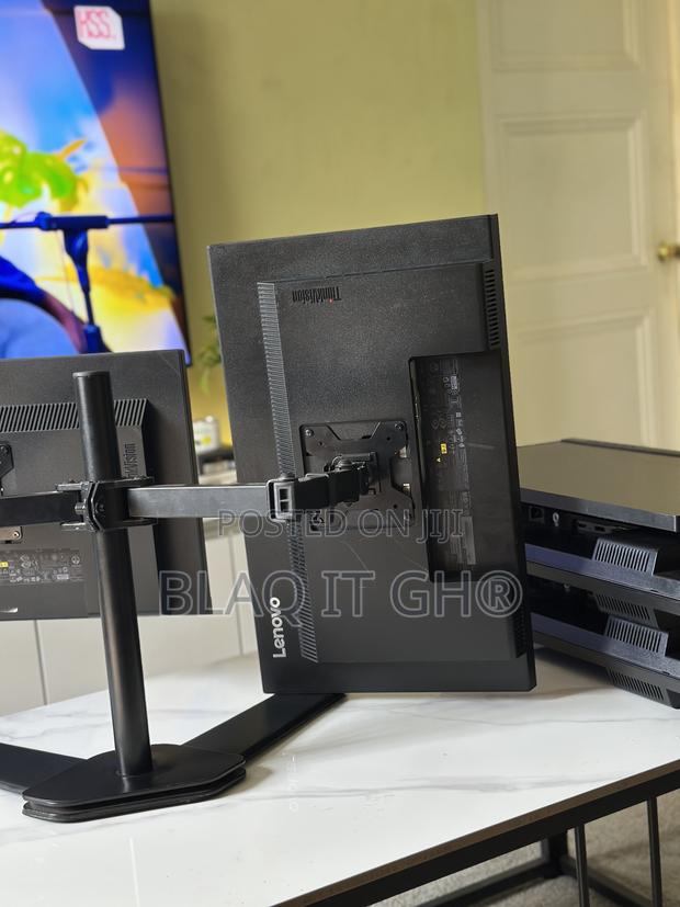 Dual 23” FHD Ips Lenovo Monitors With Dual Stand photo 4