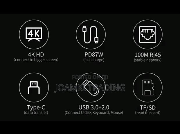 8 In 1 Usb C Hub 3.0 Splitter 4 Laptop, Pd Sd Tf Rj45 Hdmi photo 4