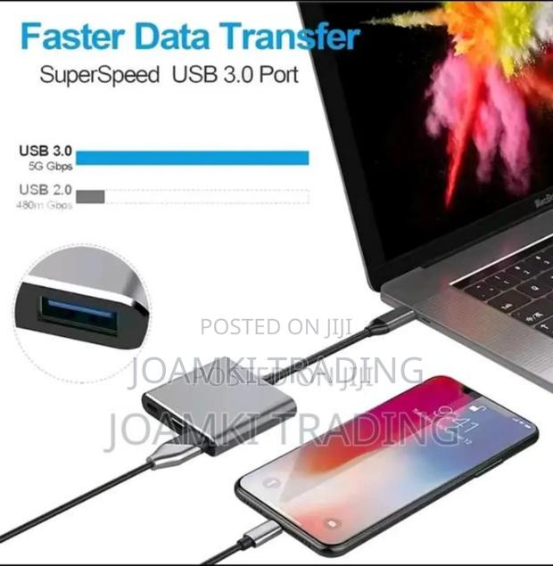 3 in 1 Type C Hub to Hdmi, Pd, Usb 3.0 for Phone, Laptop photo 3
