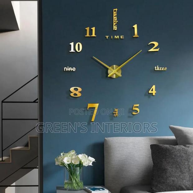 120 Cm Beautiful Gold Flameless Clock · Photo 1