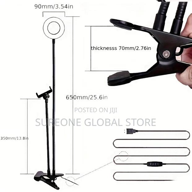 Universal Flexible Mobile Phone Holder With Selfie Ring Ligh photo 3