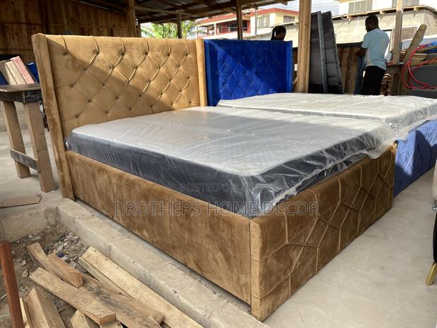 Double Bedframe 54x75 Brown In Color With Mattress photo 2