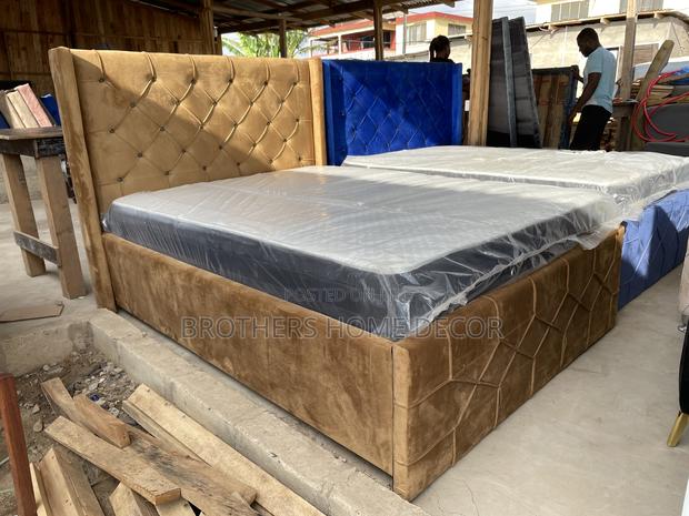 Double Bedframe 54x75 Brown In Color With Mattress