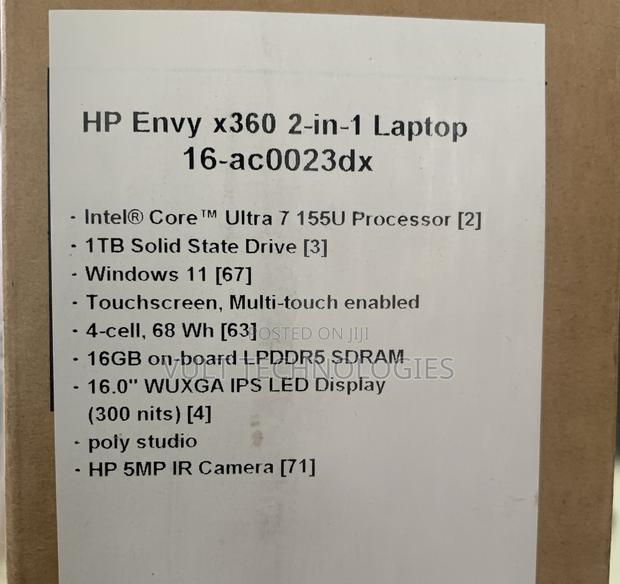 New Laptop HP Envy X360 16GB Intel Core Ultra 7 SSD 1T photo 3