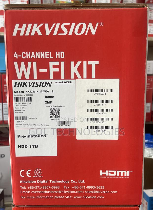 Hikvision Wi-Fi Kit 4-Channel Hd Camera With 1tb HDD Dome 2mp · Photo 4