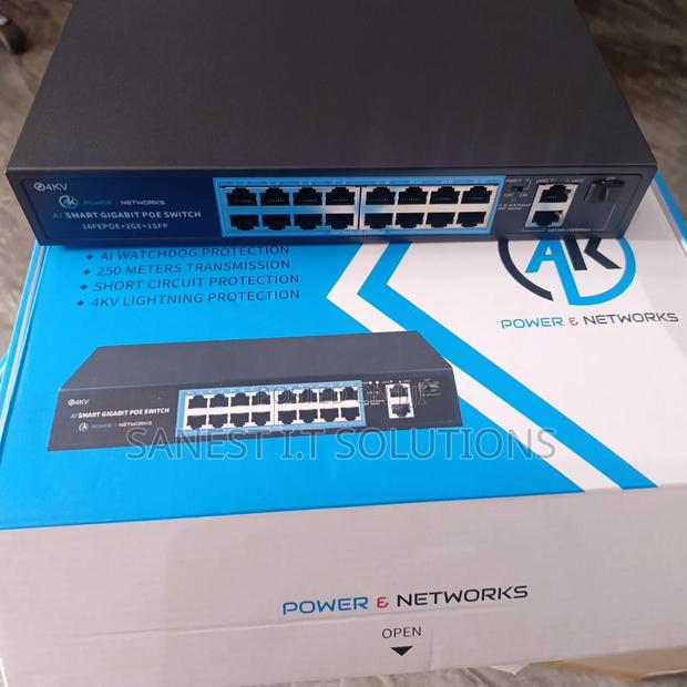 Poe Switch Ak 16 Port With 2uplink Gigabit Port SFP Smart photo 2