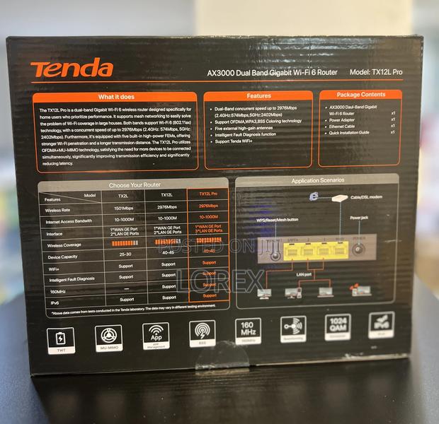 Tenda Dual Band Wifi 6 Ax3000 Router Tx12l Pro · Photo 4