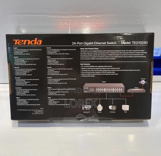 Tenda 24 Port Gigabit Switch Unmanaged Rackmount Teg1024d · Photo 4