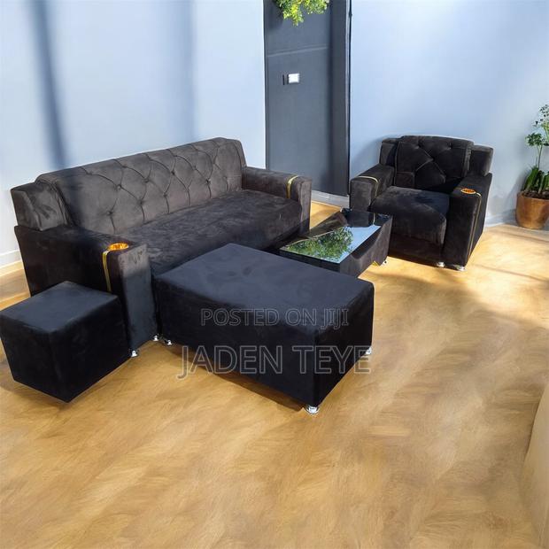 Black Fabric Sofa (Free Delivery)