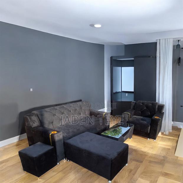 Black Fabric Sofa (Free Delivery) photo 2
