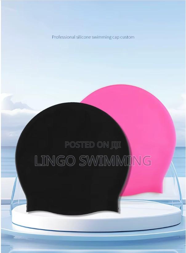 Swimming Cap Extra Large (Xl Black Pink) 100% Waterproof photo 4