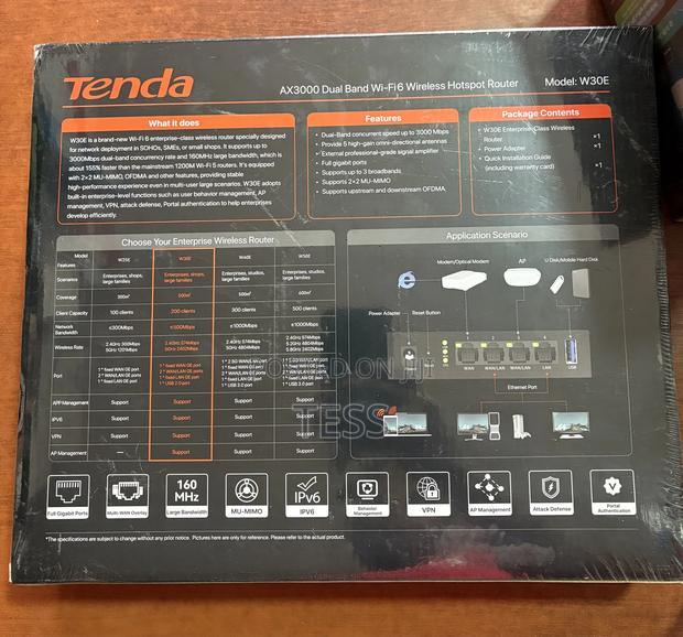 Tenda Gigabit Wi-Fi6 Dual Bandrouter Wireless Hotspot W30e · Photo 4