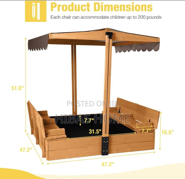 Badger Basket Wooden Sand Box With Benches. Kids Sandbox photo 4