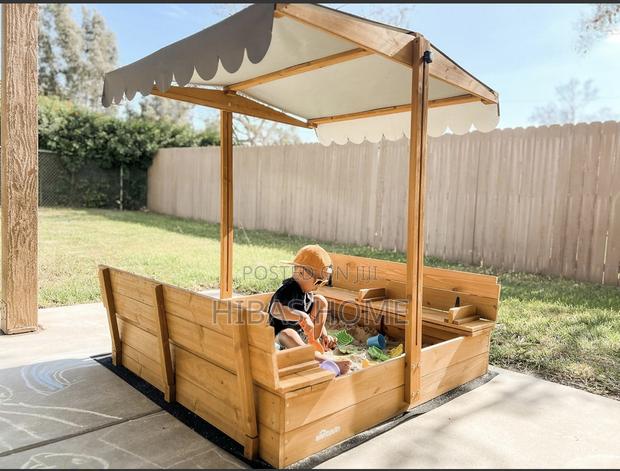 Badger Basket Wooden Sand Box With Benches. Kids Sandbox photo 2
