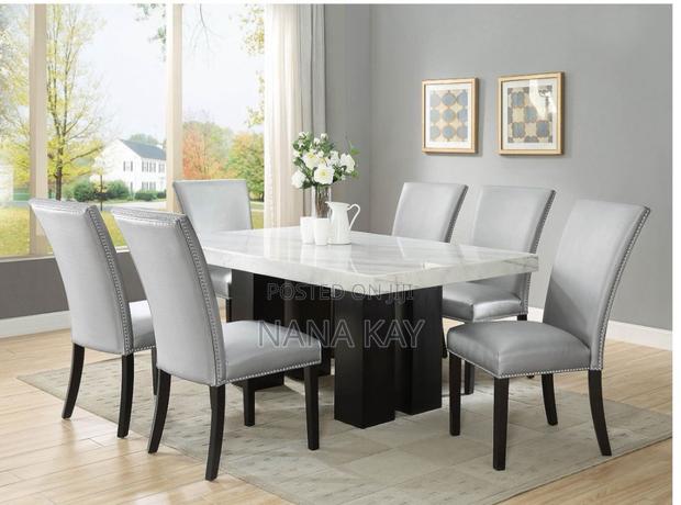 Camila Marble Top Rectangular 7-Piece Counter Dining Set