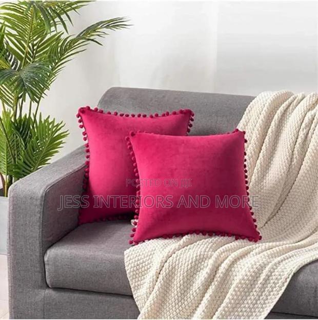 Decorative 2 Pieces Throw Pillow (Fuchsia) · Photo 2