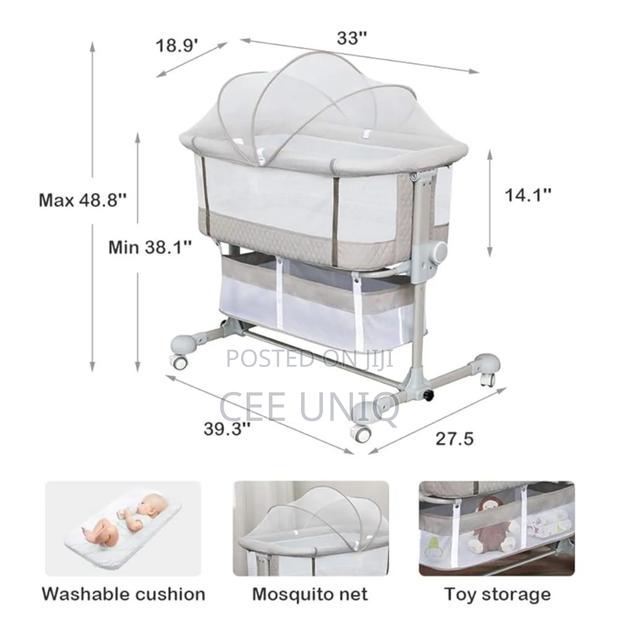Baby Bed Side Crib With Storage Basket