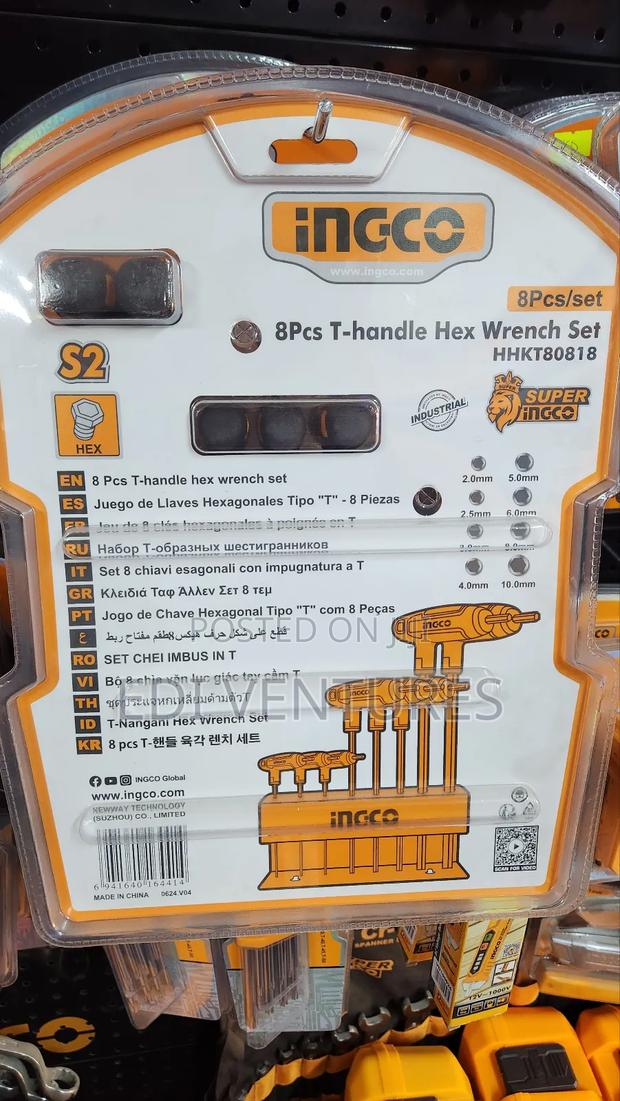 Ingco 8 PCS T Handle Hex Wench Set. Comfortable Grip photo 2