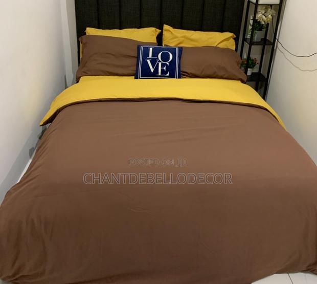 7 In 1 Brown And Yellow King Size Removable Duvet Set