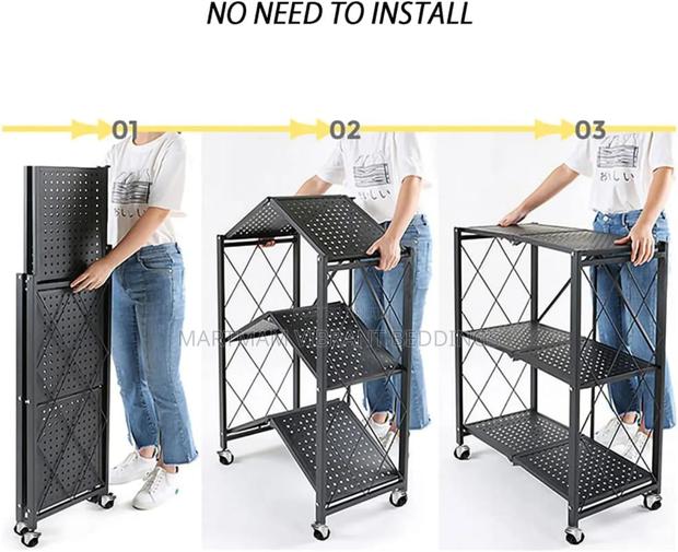 Foldable Storage Rack With Wheels · Photo 4