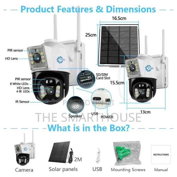 TSH- Solar 4g Dual CCTV Camera ( Free 256g Memory Card) photo 7