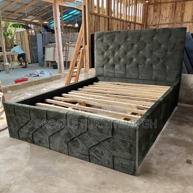 Army Green Suede Double Bedframe// Luxurious And Durable photo 3