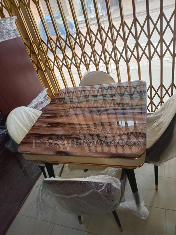 Marble Four Chairs Dining Set