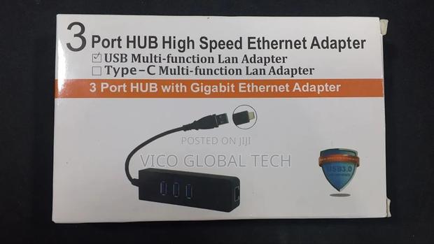 3 Port Usb 3.0 Hub With Gigabit Ethernet Adapter. · Photo 1