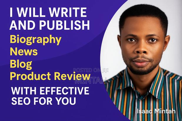 I Will Write and Publish Biography, News and Review for You · Photo 2