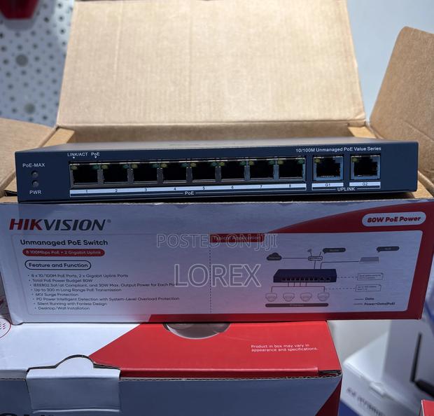 Hikvision 8port Unmanaged Poe Switch+ 2uplink 3e0310p-E/M(b) · Photo 2