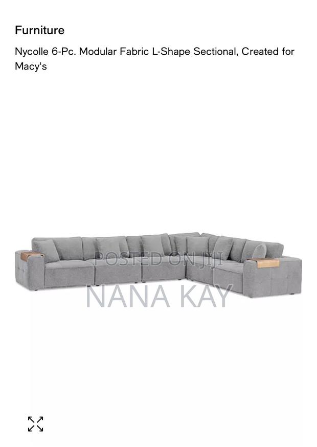 Nycolle 6-Pc. Modular Fabric L-Shape Sectional Chair photo 2