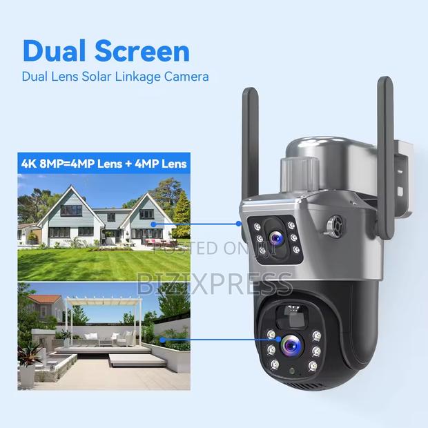 Double Lens Solar Security Camera