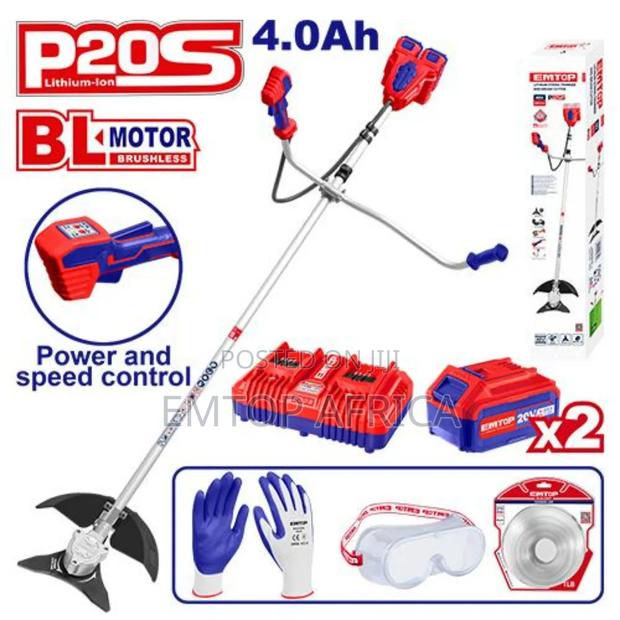 Emtop Elmr202523 Cordless Trimmer Brush Cutter 40v Brushless
