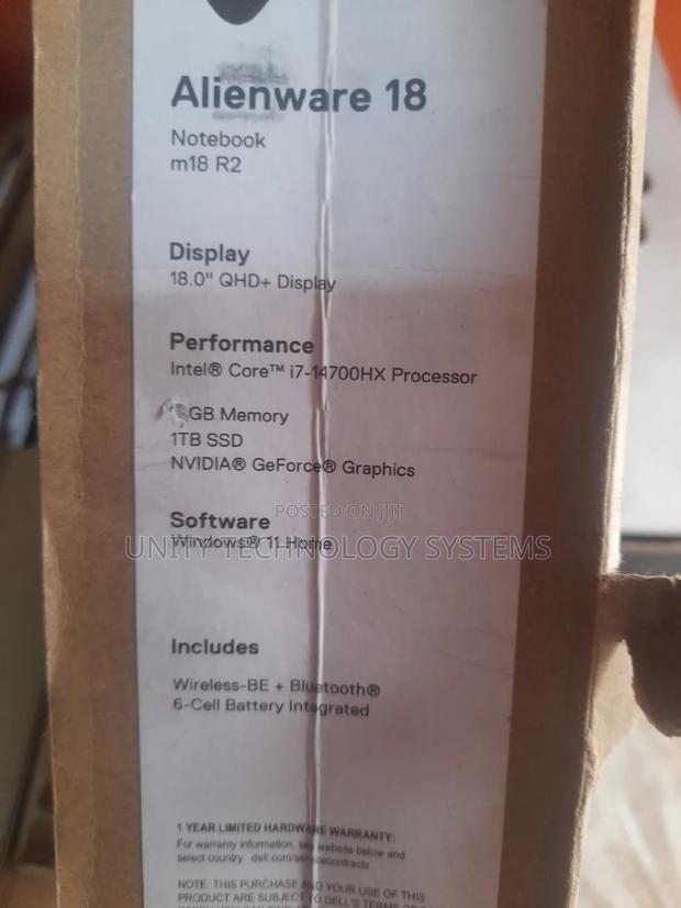 New Laptop Alienware Area-51m 16GB Intel Core I7 SSD 1T photo 4
