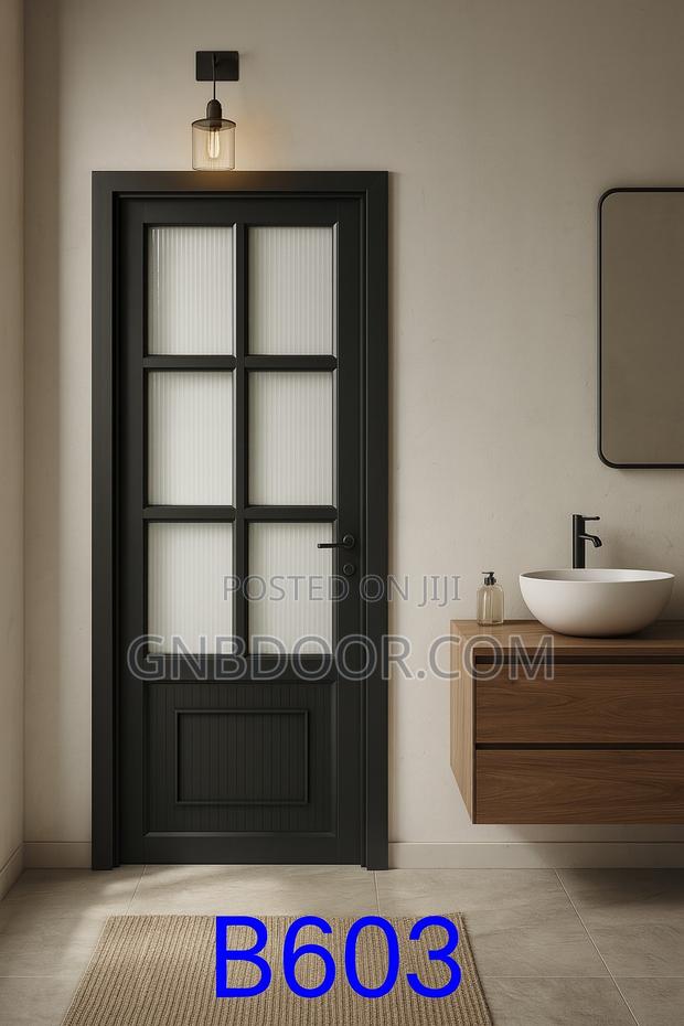 B603 Glass Door Bathroom Door Safety Glass Aluminum Frame