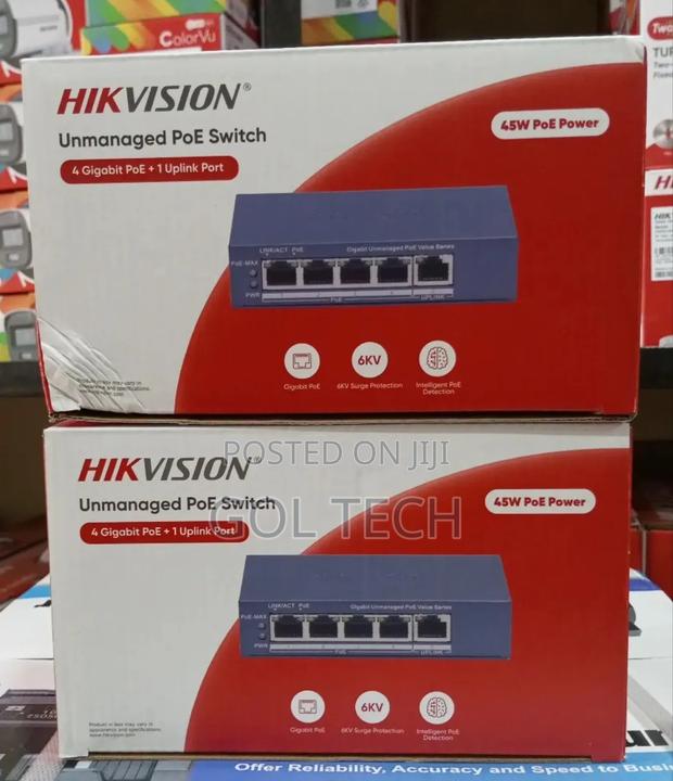 Hikvision 4 Port Unmanaged Gigabit Poe Switch 45w Poe Power · Photo 4
