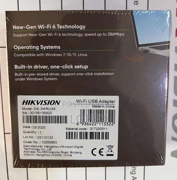 Hikvision Wifi Usb Receiver Wifi 6 Usb Dongle Ds-3wru3x · Photo 4