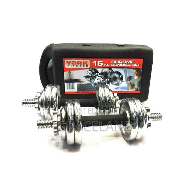 This Is Original Chrome 15 Kg Dumbbell Set Adjustable Gym. photo 2