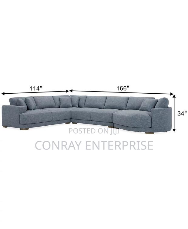 Vasher 166” 4-Pc Fabric Sectional Sofa With Cuddler. photo 6