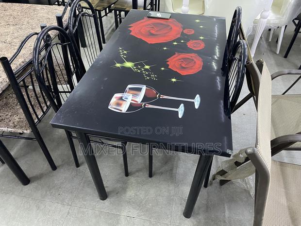 Dining Table 4 Seater Chairs (Red Flower) photo 2