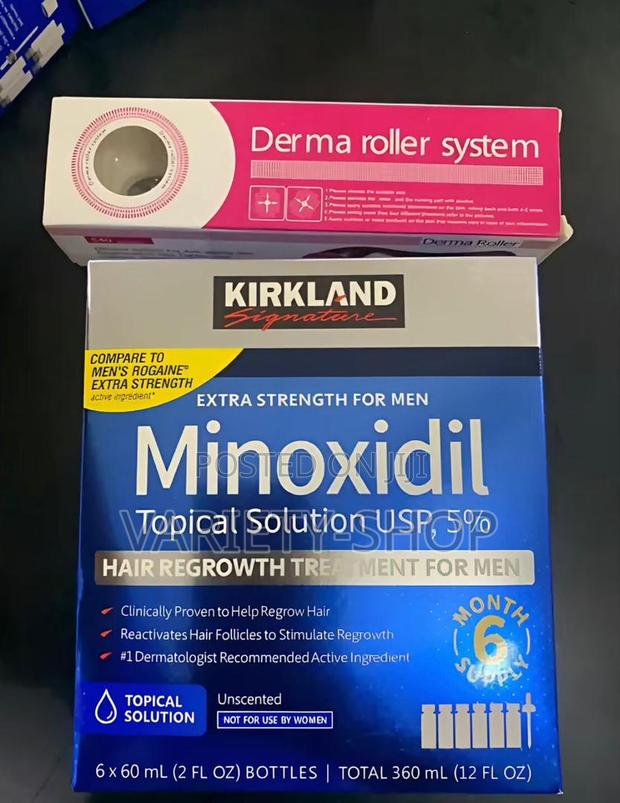 Kirkland Minoxidil Oil Box + Derma Roller · Photo 2