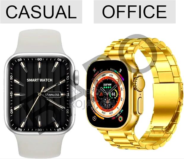 H39 Ultra 12-in-2 Smart Watches Set, Airpod 7 Straps -Gold photo 5
