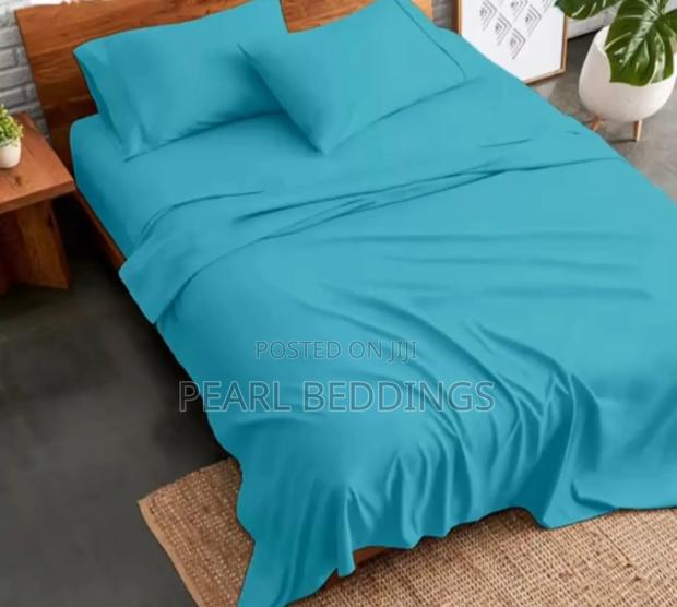 Premium Luxurious 100% Quality Plain Cotton Bedsheets Set photo 6