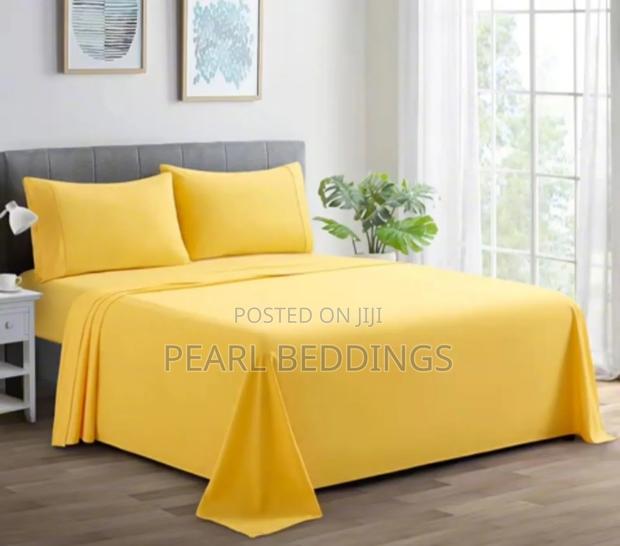 Premium Luxurious 100% Quality Plain Cotton Bedsheets Set photo 15