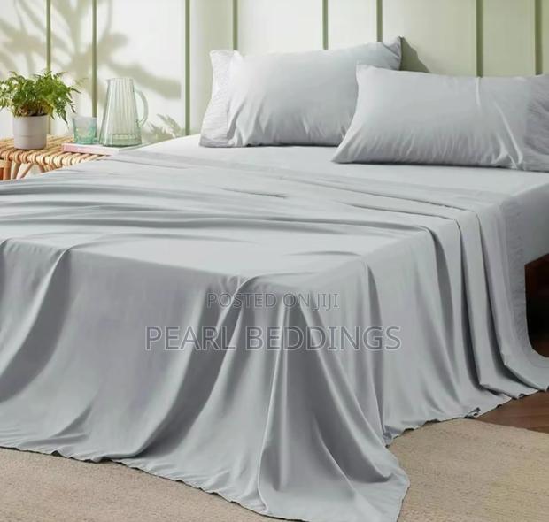 Premium Luxurious 100% Quality Plain Cotton Bedsheets Set photo 10